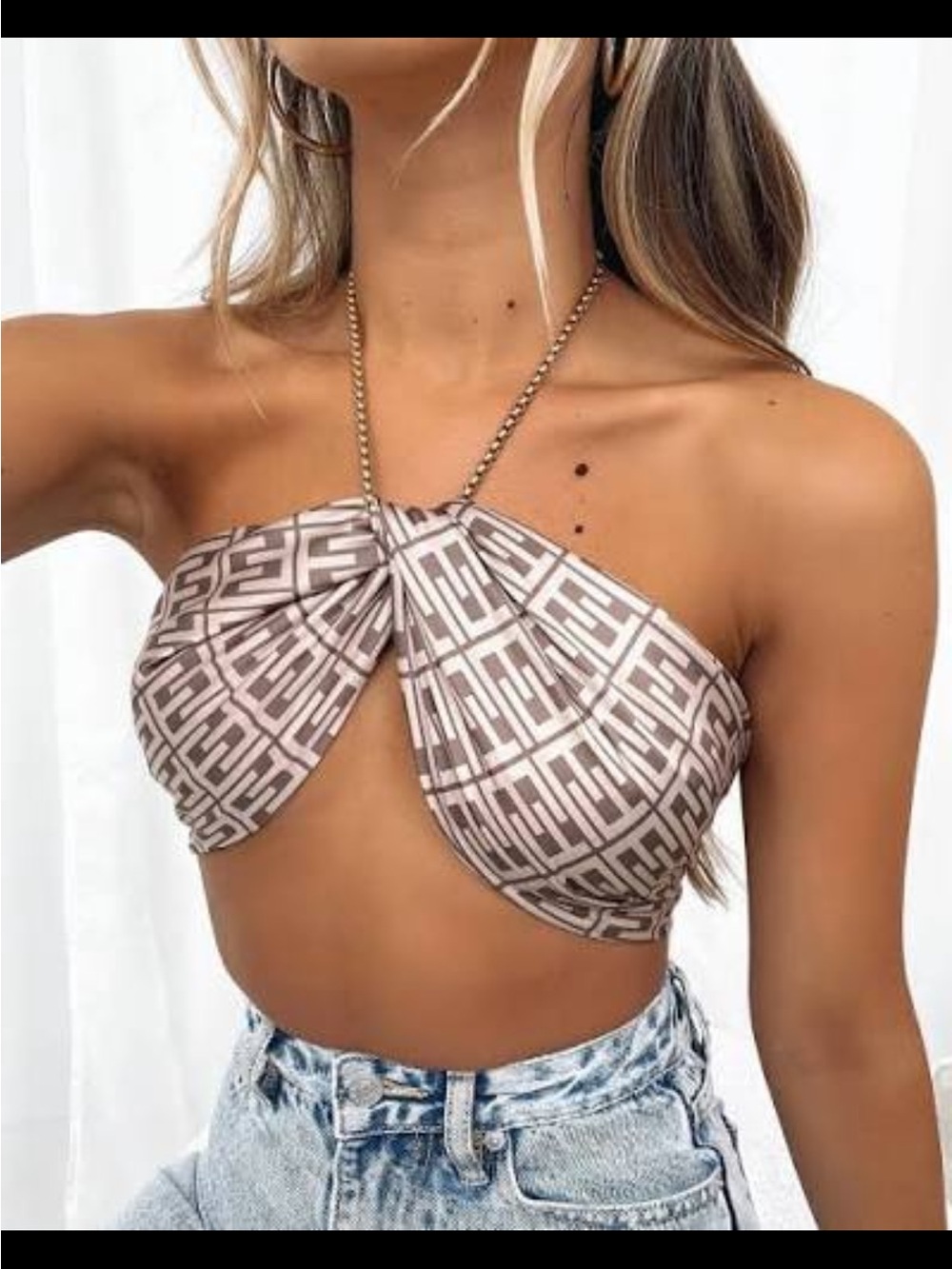 White fox in your element scarf top
